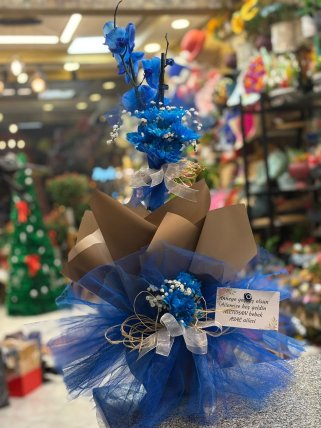 Kraliyet Mavisi Orkide Aranjmanı