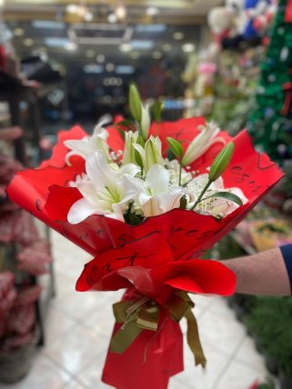 Saflığın Işıltısı Lilyum Buketi, Kütahya çiçekçi