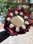 Çiçekçi - AYNALI BUKET BORDO BEYAZ