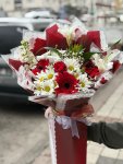 Çiçekçi - BUKET KIRMIZI BEYAZ 1
